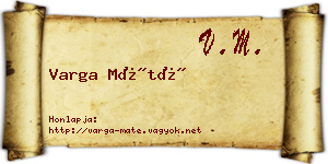 Varga Máté névjegykártya