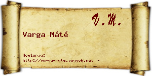 Varga Máté névjegykártya